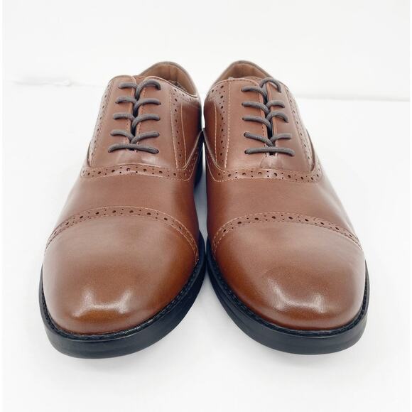 Fairlane Men's Feawin Flex Oxford Shoes 13 Brown Leather Lace Up Heel NWOB - Picture 4 of 12